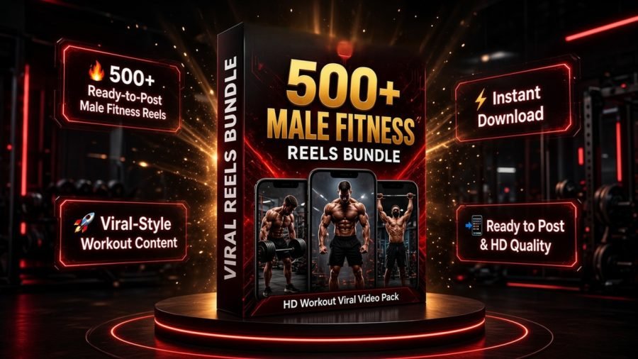 500+ Male Fitness & Gym Workout Viral Reels Bundle